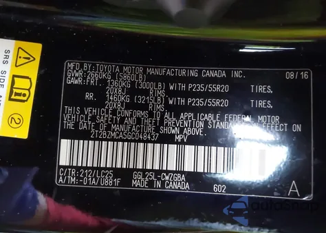 2016 Lexus Rx 350 F Sport z USA, uszkodzony, nr VIN 2T2BZMCA5GC048437